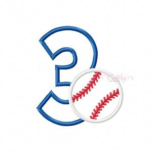 3 Baseball Applique Design