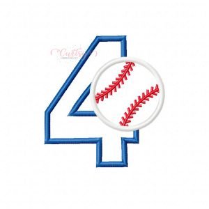 4 Baseball Applique Design