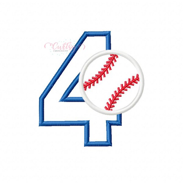 4 Baseball Applique Design 4 Baseball Applique Design