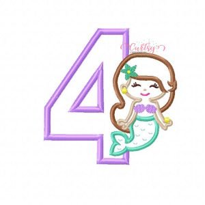 4 Mermaid Applique Design
