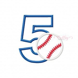 5 Baseball Applique Design