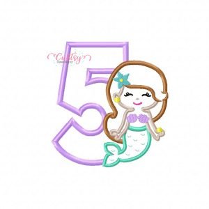 5 Mermaid Applique Design