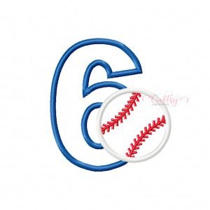 6 Baseball Applique Design