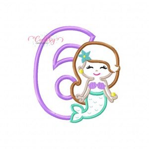 6 Mermaid Applique Design