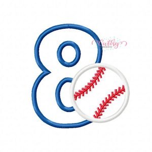 8 Baseball Applique Design