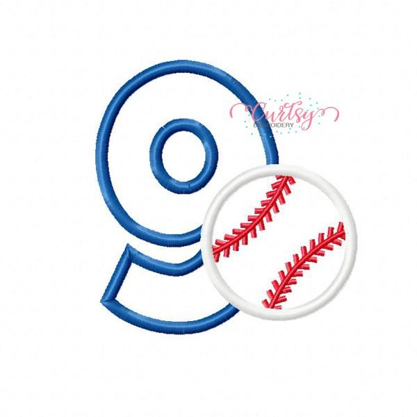 9 Baseball Applique Design 9 Baseball Applique Design