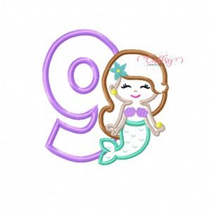 9 Mermaid Applique Design