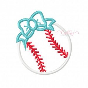 Baseball Bow Applique Design