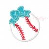 Baseball Bow Applique Embroidery Design Baseball Bow Applique Embroidery Design