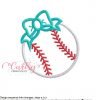 Baseball Bow Applique MAP Baseball Bow Applique MAP
