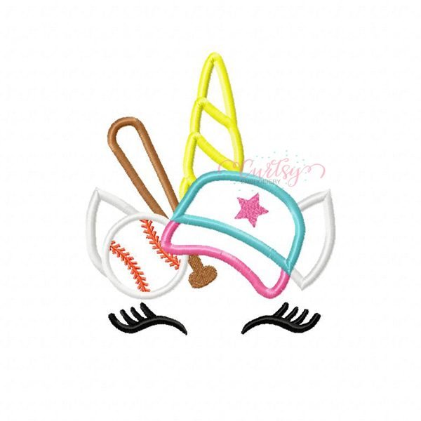 Baseball Unicorn Applique Design Baseball Unicorn Applique Design