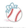 Baseball with Bow Applique Stitch Map 72
