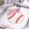 Baseball with Bow Applique logo 1