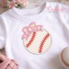 Baseball with Bow Applique logo 3