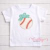 Baseball with Bow Applique logo 4