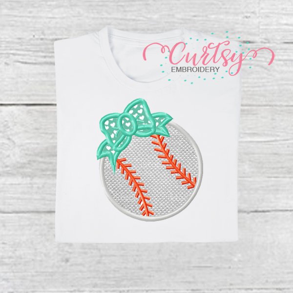 Bow Baseball Applique photograph 4 Bow Baseball Applique photograph 4