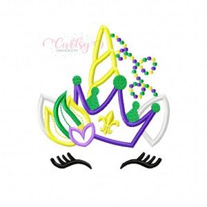 Mardi Gras Unicorn Applique