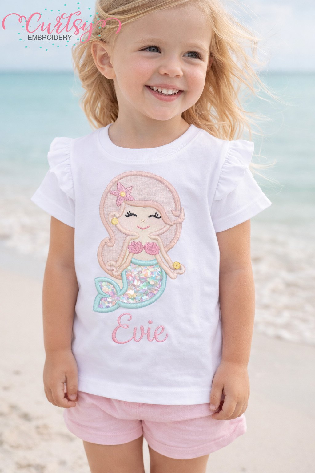 Mermaid Applique Design Logo 3