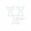Mermaid Tail Feltie Plain Set of Three Embroidery Design