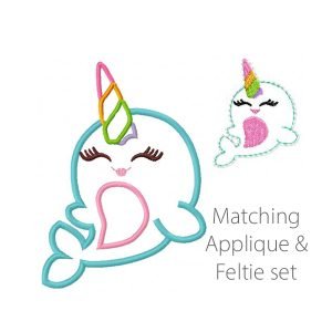 Narwhal Applique Feltie Set