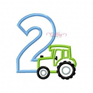 2 Tractor Applique Design