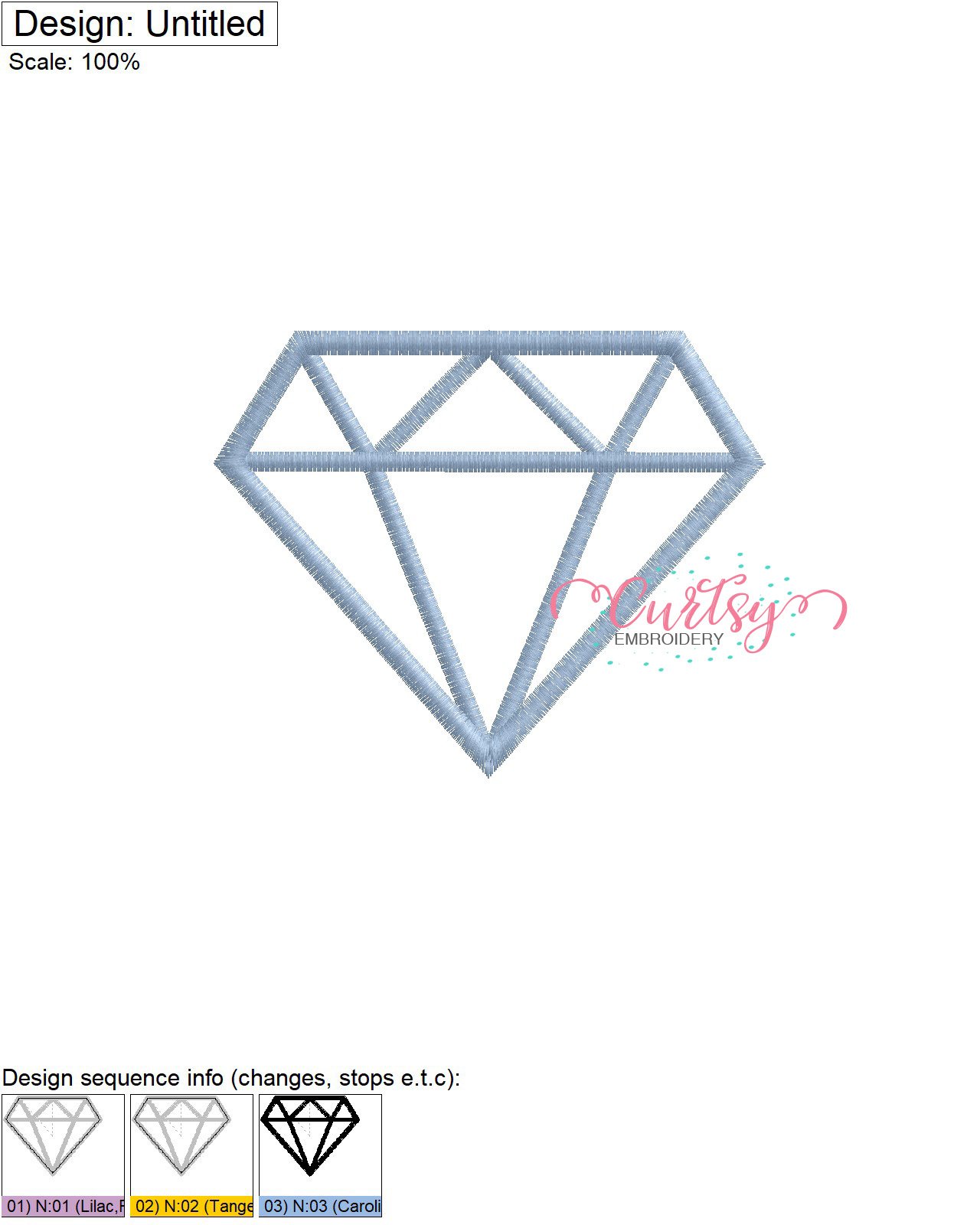 Diamond Applique Stitch Map