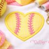 Softball Heart Applique Design Logo 1