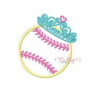 Softball Tiara Applique Design