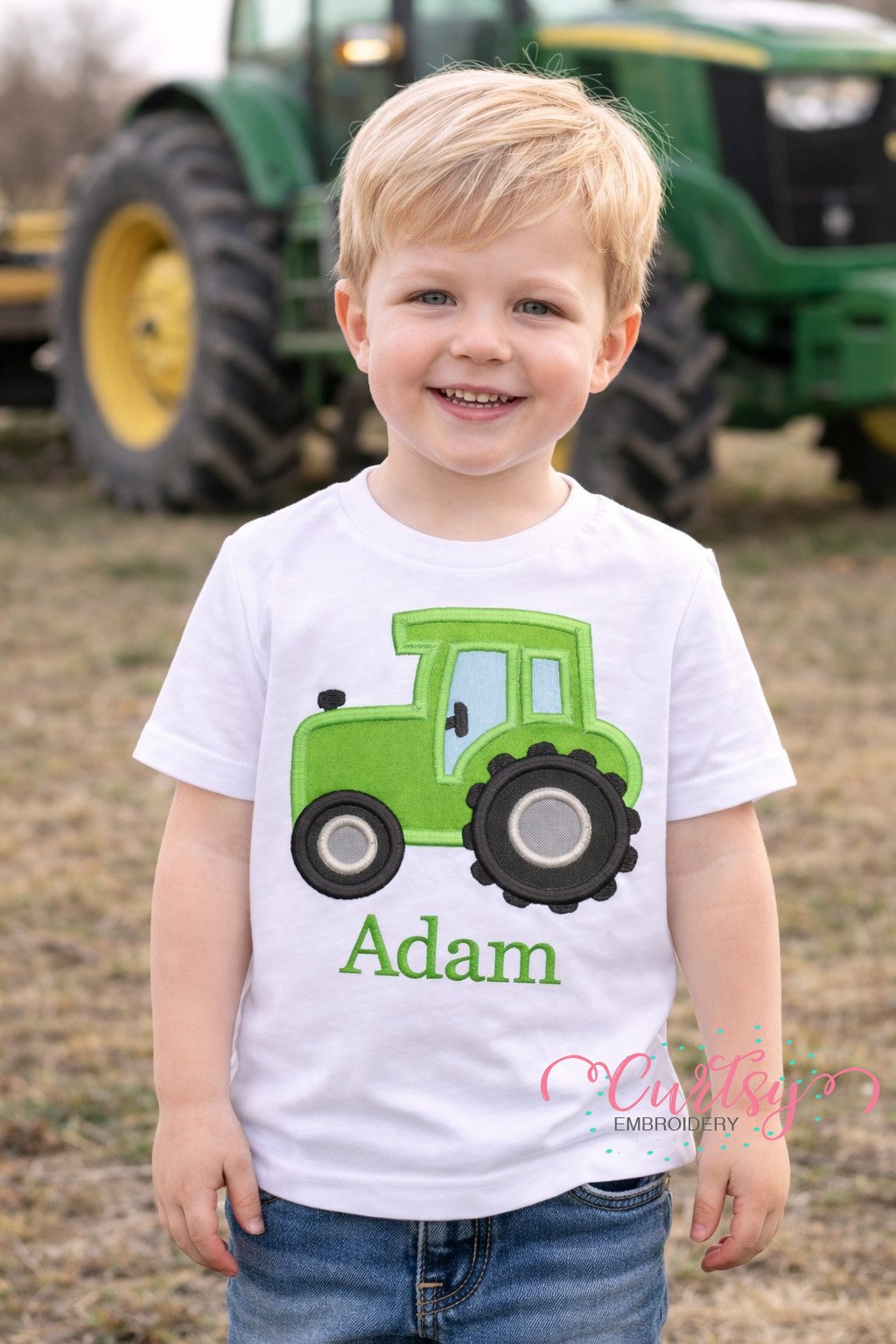 Tractor Applique Embroidery Design Logo 1 Tractor Applique Embroidery Design Logo 1