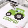 Tractor Applique Embroidery Design Logo 2