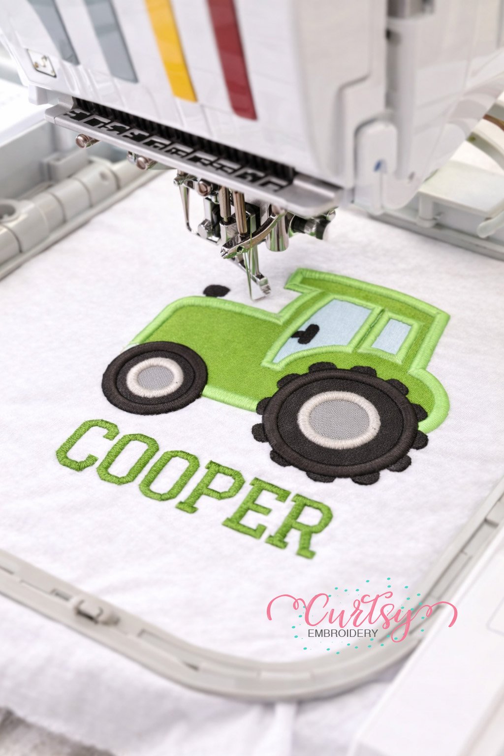 Tractor Applique Embroidery Design Logo 2 Tractor Applique Embroidery Design Logo 2