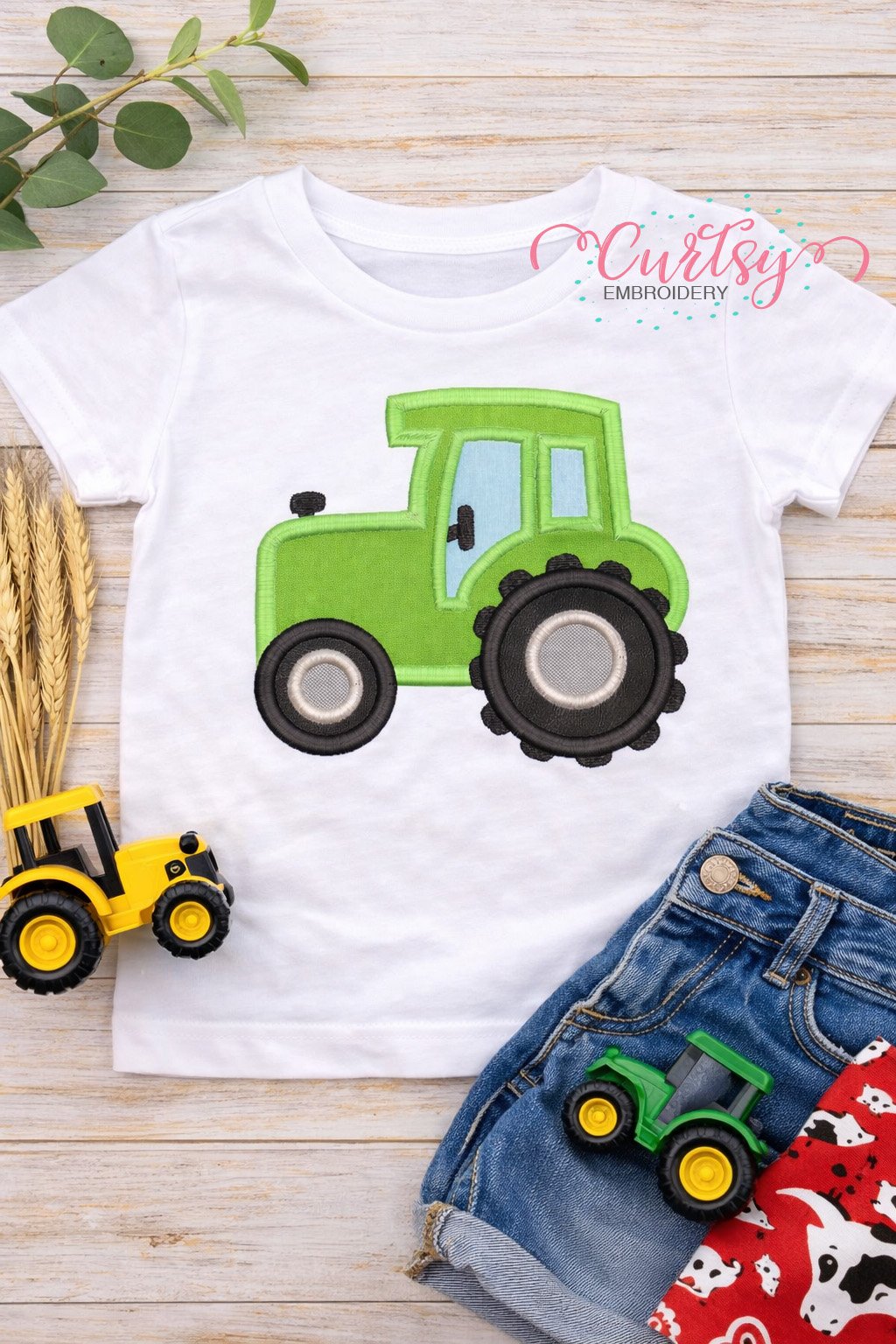 Tractor Applique Embroidery Design Logo 3 Tractor Applique Embroidery Design Logo 3