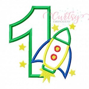 1 Rocket Ship Applique Design