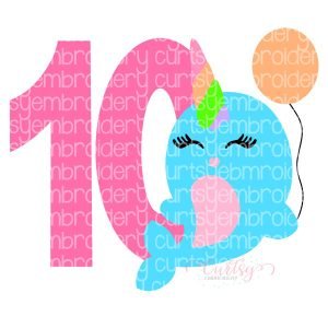 10 Narwhal Birthday SVG Design