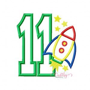 11 Rocket Ship Applique Design