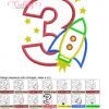 3 Rocket Ship Applique MAP