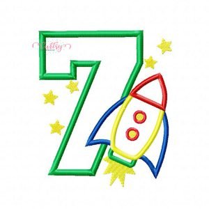 7 Rocket Ship Applique Design