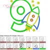 9 Rocket Ship Applique MAP