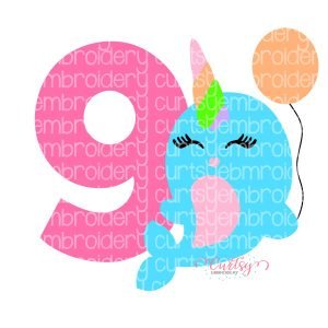 9 Narwhal Birthday SVG Design