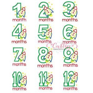 Rocket Ship Applique Baby Months