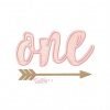 One 1 Script Arrow Applique Embroidery Design