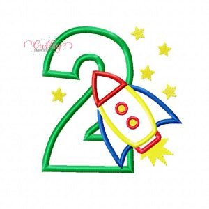 2 Rocket Ship Applique Design