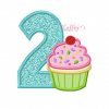 2nd Birthday Cupcake Embroidery Design