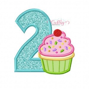 2nd Birthday Cupcake Applique
