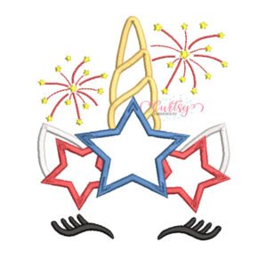 4th of July Unicorn Embroidery