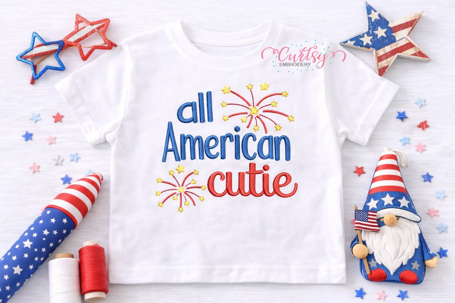 All American Cutie Embroidery Design _ Logo 1
