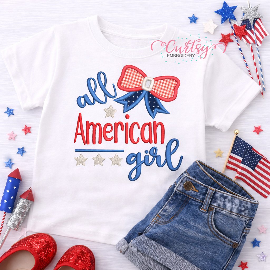 All American Girl Applique Design _ Logo 1