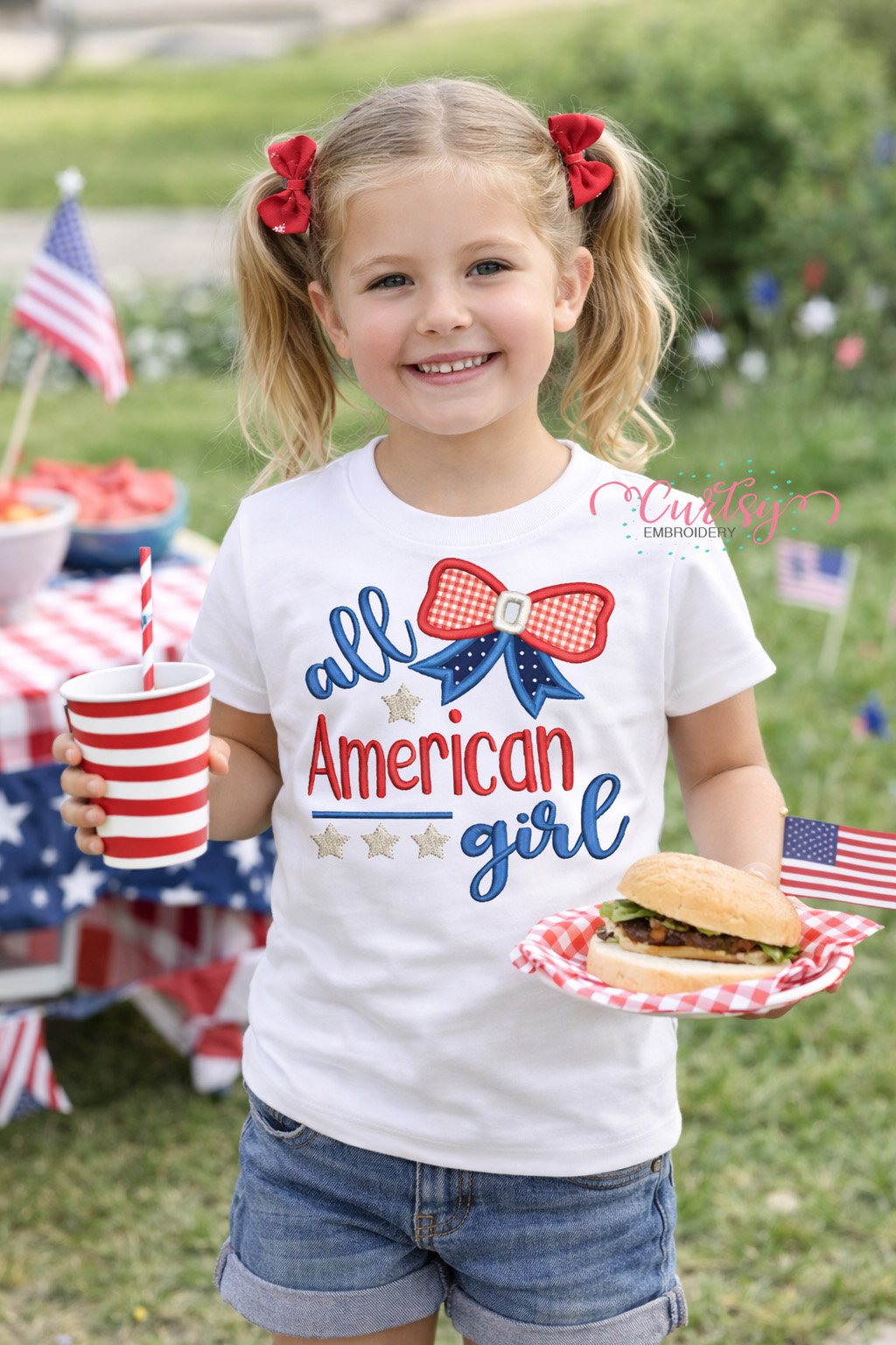All American Girl Applique Design _ Logo 2