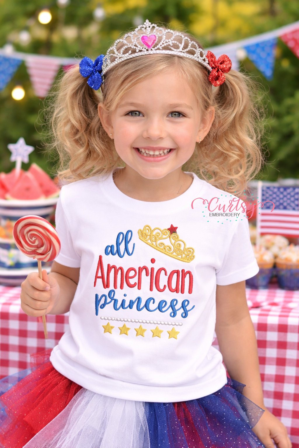 All American Princess Embroidery Design _ Logo 3