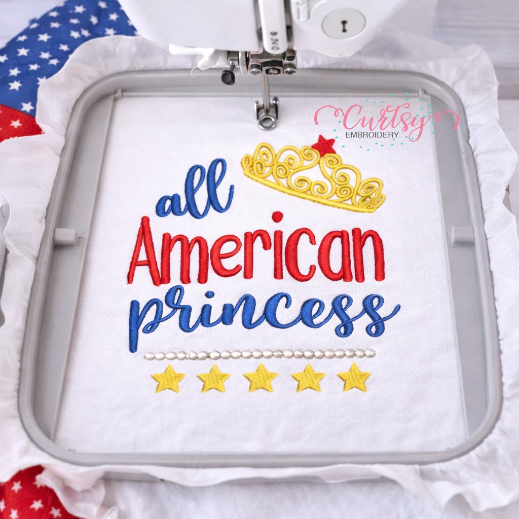 All American Princess Embroidery Design _ Logo 4